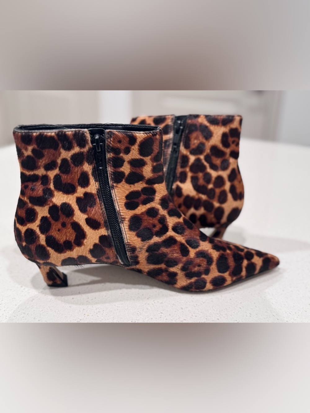 Gianni Bini Georgina Leopard Print Calf Hair Kitten Heel Booties Size 6M - Picture 6 of 13
